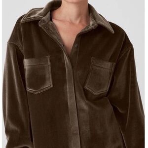 Alo Yoga Ribbed Velour Mountainside Shacket Machiatto SM